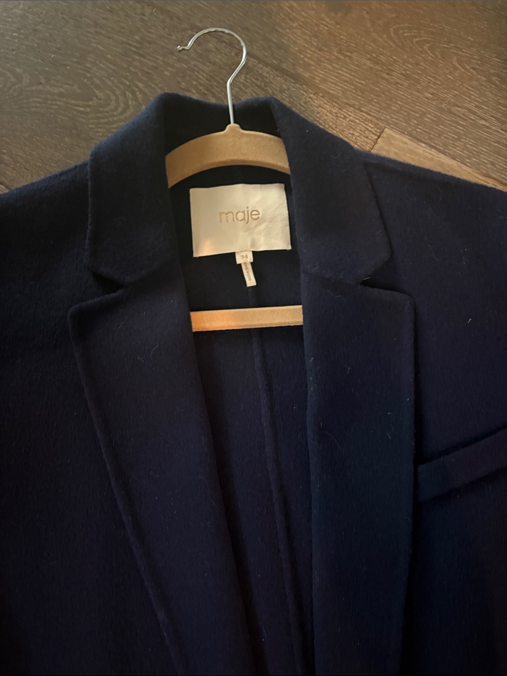 Maje Navy Wool Blazer Jacket